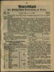 Amtsblatt der K&ouml;niglichen Regierung zu Posen. 1902.04.15 Nro.15