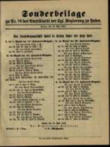 Sonderbeilage zu Nr. 19 des Amtsblatt der Kgl. Regierung zu Posen
