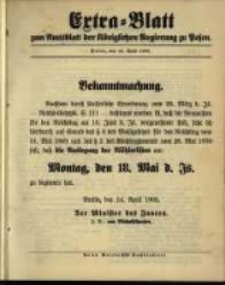 Extra-Blatt zum Amtsblatt der K&ouml;niglichen Regierung zu Posen