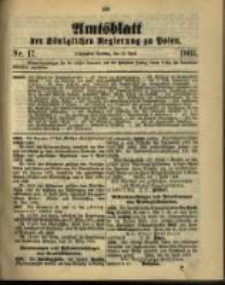 Amtsblatt der K&ouml;niglichen Regierung zu Posen. 1903.04.28 Nro.17