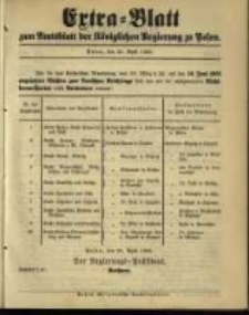 Extra-Blatt zum Amtsblatt der K&ouml;niglichen Regierung zu Posen