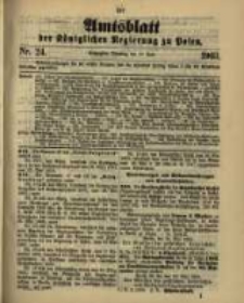 Amtsblatt der K&ouml;niglichen Regierung zu Posen. 1903.06.16 Nro.24