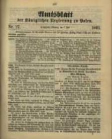 Amtsblatt der K&ouml;niglichen Regierung zu Posen. 1903.07.07 Nro.27