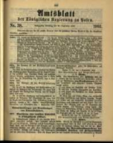 Amtsblatt der K&ouml;niglichen Regierung zu Posen. 1903.09.22 Nro.38