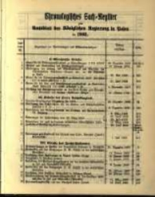 Chronologisches Sach-Register zum Amtsblatt der K&ouml;niglichen Regierung in Posen f&uuml;r 1903