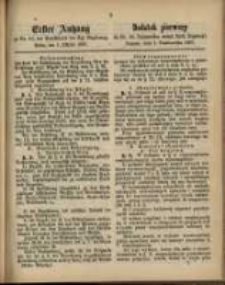 Dodatek pierwszy do Nr. 40. Dziennika urzęd. Kr&oacute;l. Regencyi, Poznań, 1 października 1867