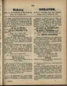 Dodatek do Nr. 41. Dziennika urzęd. Kr&oacute;l. Regencyi, Poznań, 8 października 1867