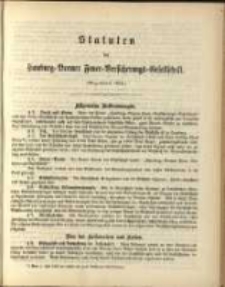 Statuten der Hamburg-Bremer Feuer-Versicherungs-Gesellschaft (begr&uuml;ndet 1854)