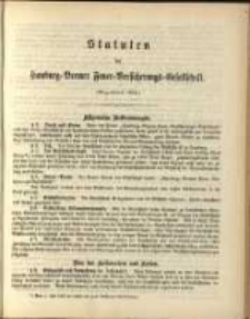 Statuten der Hamburg-Bremer Feuer-Versicherungs-Gesellschaft (begründet 1854)