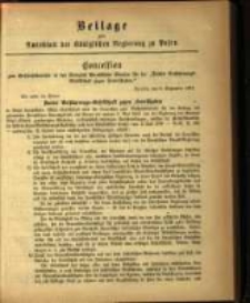 Beilage zum Amtsblatt der K&ouml;niglichen Regierung zu Posen