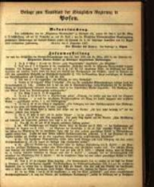 Beilage zum Amtsblatt der K&ouml;niglichen Regierung zu Posen
