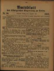 Amtsblatt der K&ouml;niglichen Regierung zu Posen. 1907.09.03 Nro.36