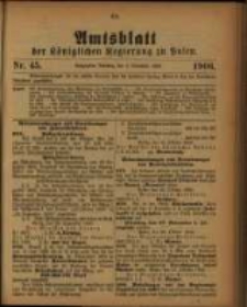 Amtsblatt der K&ouml;niglichen Regierung zu Posen. 1906.11.06 Nro.45