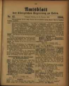 Amtsblatt der K&ouml;niglichen Regierung zu Posen. 1906.11.20 Nro.47