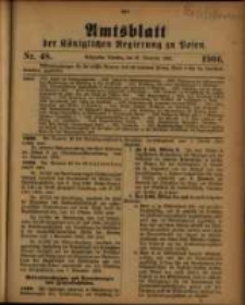 Amtsblatt der K&ouml;niglichen Regierung zu Posen. 1906.11.27 Nro.48