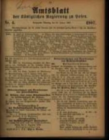 Amtsblatt der K&ouml;niglichen Regierung zu Posen. 1907.01.22 Nro.4