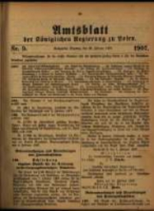 Amtsblatt der K&ouml;niglichen Regierung zu Posen. 1907.02.25 Nro.9
