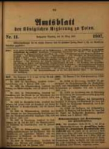 Amtsblatt der K&ouml;niglichen Regierung zu Posen. 1907.03.12 Nro.11