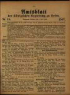 Amtsblatt der Königlichen Regierung zu Posen. 1907.04.09 Nro.15