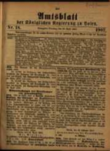 Amtsblatt der Königlichen Regierung zu Posen. 1907.04.30 Nro.18