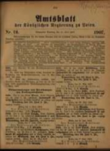 Amtsblatt der K&ouml;niglichen Regierung zu Posen. 1907.06.11 Nro.24