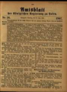 Amtsblatt der K&ouml;niglichen Regierung zu Posen. 1907.05.25 Nro.26