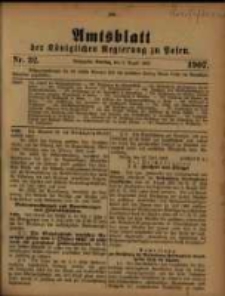 Amtsblatt der K&ouml;niglichen Regierung zu Posen. 1907.08.06 Nro.32