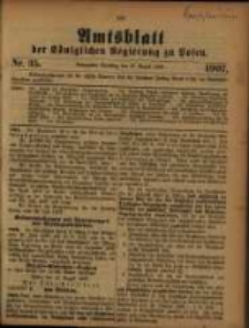 Amtsblatt der K&ouml;niglichen Regierung zu Posen. 1907.08.27 Nro.35