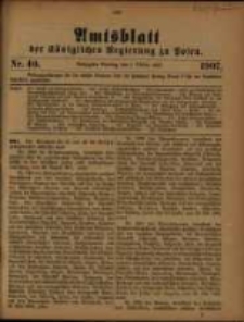 Amtsblatt der K&ouml;niglichen Regierung zu Posen. 1907.10.01 Nro.40