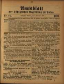 Amtsblatt der K&ouml;niglichen Regierung zu Posen. 1907.11.05 Nro.45