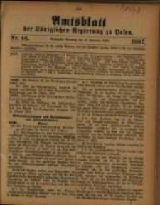 Amtsblatt der K&ouml;niglichen Regierung zu Posen. 1907.11.12 Nro.46