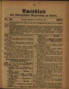Amtsblatt der K&ouml;niglichen Regierung zu Posen. 1907.12.31 Nro.53