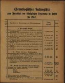 Chronologisches Sachregister zum Amtsblatt der Königlichen Regierung zu Posen für 1907.
