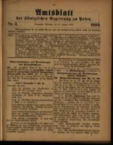 Amtsblatt der K&ouml;niglichen Regierung zu Posen. 1910.01.18 Nro.3