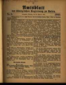 Amtsblatt der Königlichen Regierung zu Posen. 1910.02.22 Nro.8