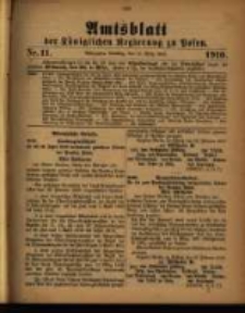 Amtsblatt der K&ouml;niglichen Regierung zu Posen. 1910.03.15 Nro.11