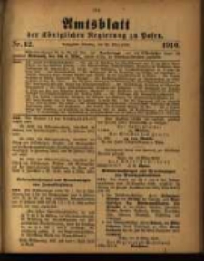 Amtsblatt der K&ouml;niglichen Regierung zu Posen. 1910.03.22 Nro.12