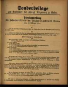 Sonderbeilage zum Amtsblatt der K&ouml;nigl. Regierung zu Posen