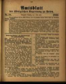 Amtsblatt der K&ouml;niglichen Regierung zu Posen. 1910.05.03 Nro.18
