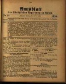 Amtsblatt der K&ouml;niglichen Regierung zu Posen. 1910.05.24 Nro.21