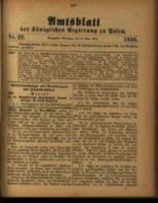Amtsblatt der K&ouml;niglichen Regierung zu Posen. 1910.05.31 Nro.22