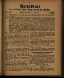 Amtsblatt der K&ouml;niglichen Regierung zu Posen. 1910.06.07 Nro.23