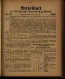 Amtsblatt der K&ouml;niglichen Regierung zu Posen. 1910.06.21 Nro.25