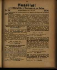 Amtsblatt der K&ouml;niglichen Regierung zu Posen. 1910.07.19 Nro.29