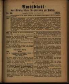Amtsblatt der Königlichen Regierung zu Posen. 1910.08.02 Nro.31