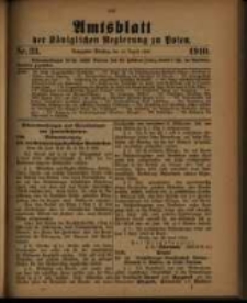 Amtsblatt der K&ouml;niglichen Regierung zu Posen. 1910.08.16 Nro.33