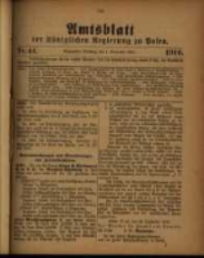 Amtsblatt der K&ouml;niglichen Regierung zu Posen. 1910.11.01 Nro.44