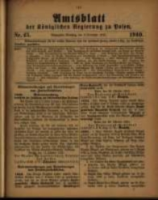 Amtsblatt der K&ouml;niglichen Regierung zu Posen. 1910.11.08 Nro.45