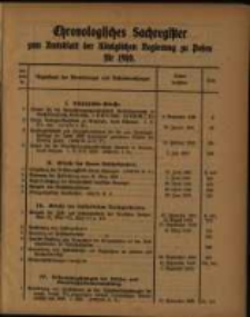 Chronologisches Sachregister zum Amtsblatt der K&ouml;niglichen Regierung zu Posen f&uuml;r 1910