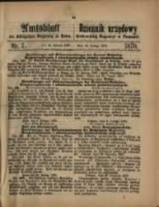 Amtsblatt der K&ouml;niglichen Regierung zu Posen. 1870.02.15 Nro.7